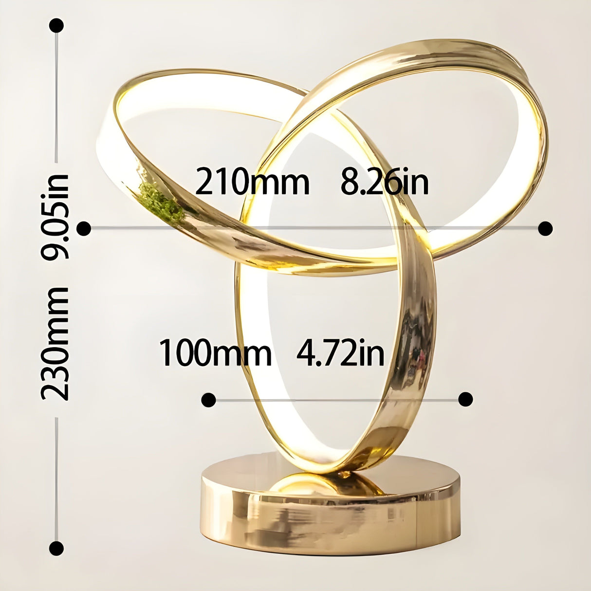 Hjemix | Lampe - Luksus Gull Möbius Ring Skrivebords Leselampe