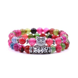 Hjemix | Ugle Charm Naturlig Stein Armbånd