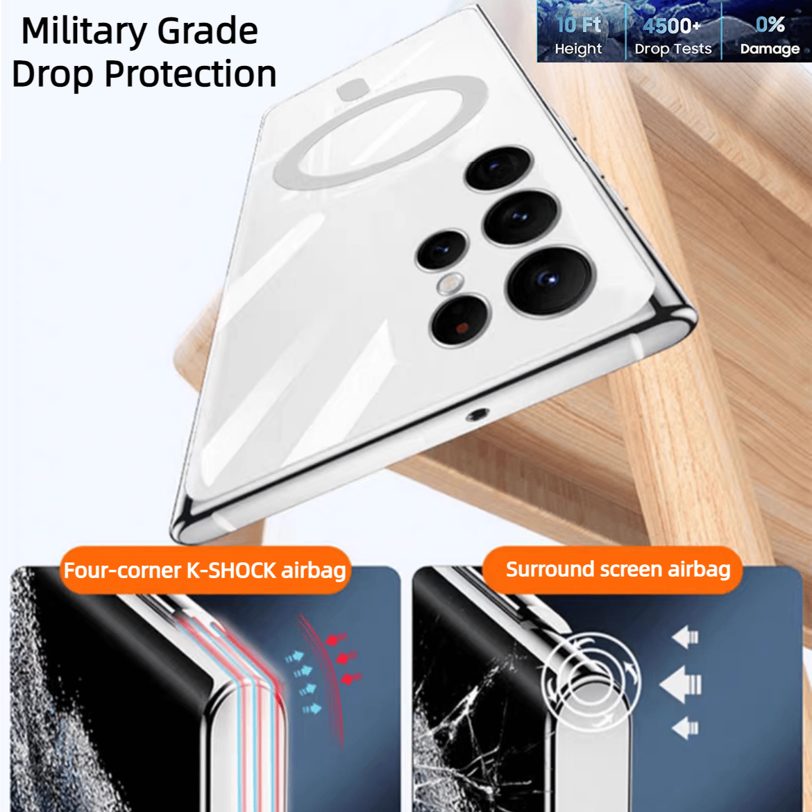 Hjemix | Transparent luksusbelegg magnetisk deksel for Samsung