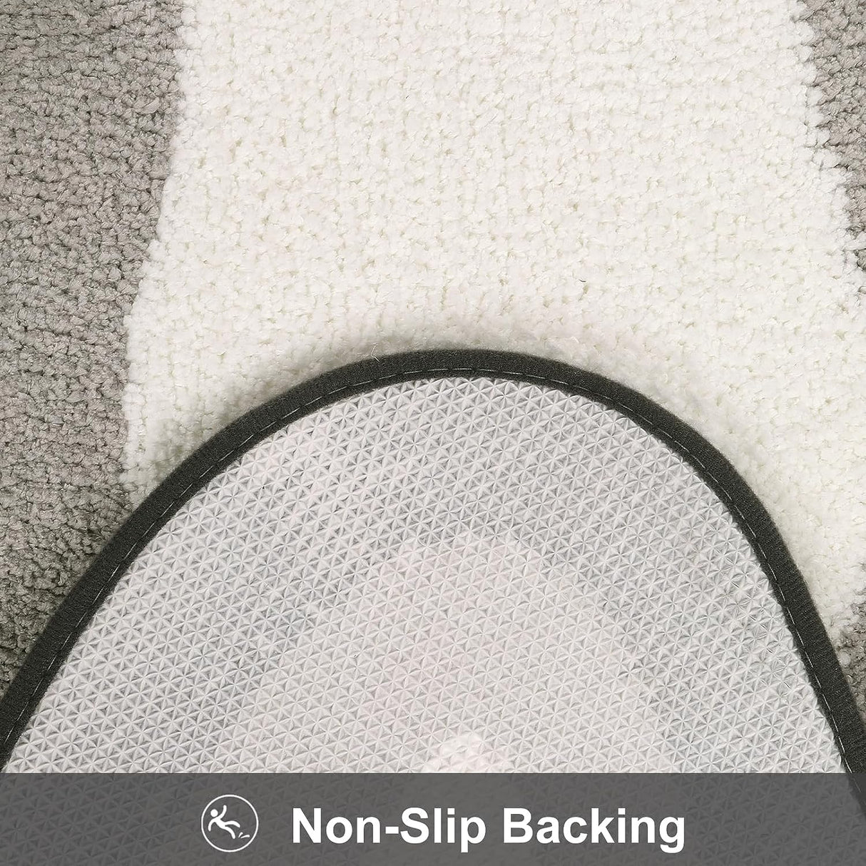 Hjemix | Svart Gradient BadeMatte, Teppe for Bad, Søt Ikke-Sklisikker Uregelmessig Teppe for Dusjrom