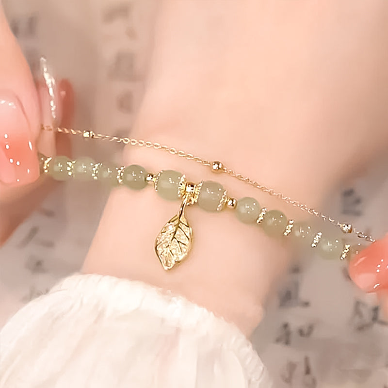 Hjemix | Hetian Jade Armbånd med Blad