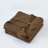 Hjemix | Strikket Ullteppe med Frynser - NordicCozy