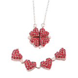 Justerbart halskjede med 4 kløverhjerter