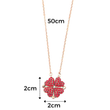 Justerbart halskjede med 4 kløverhjerter