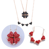 Justerbart halskjede med 4 kløverhjerter