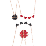 Justerbart halskjede med 4 kløverhjerter