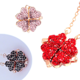 Justerbart halskjede med 4 kløverhjerter