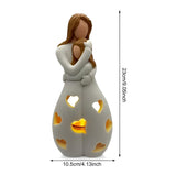 Hjemix | Omfavne Mor Datter Figur Flammende Lysestake - LoveGlow