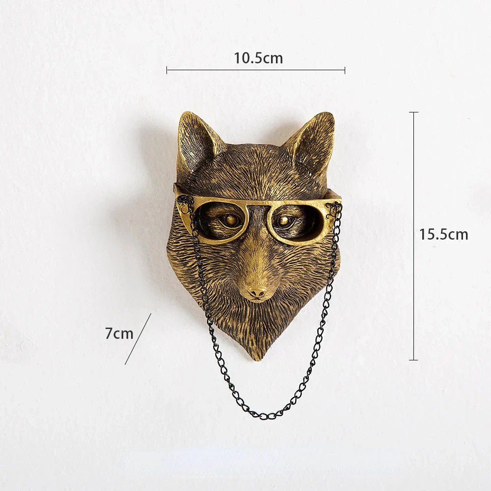 Hjemix | Antikk bronseharpiks dyremotiv gyllen hjortehode vegghook bakgrunnsveggtilbehør dekorative figurer