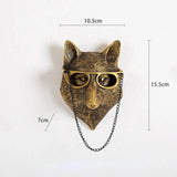 Hjemix | Antikk bronseharpiks dyremotiv gyllen hjortehode vegghook bakgrunnsveggtilbehør dekorative figurer