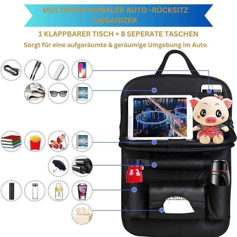 Hjemix | Ryggsekkorganisator med sammenleggbart bordbrett