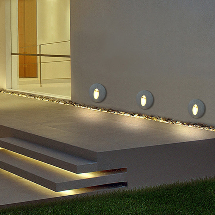 Hjemix | Moderne Art Deco Rund Firkan Aluminium Vanntett LED Vegglys for Gangene