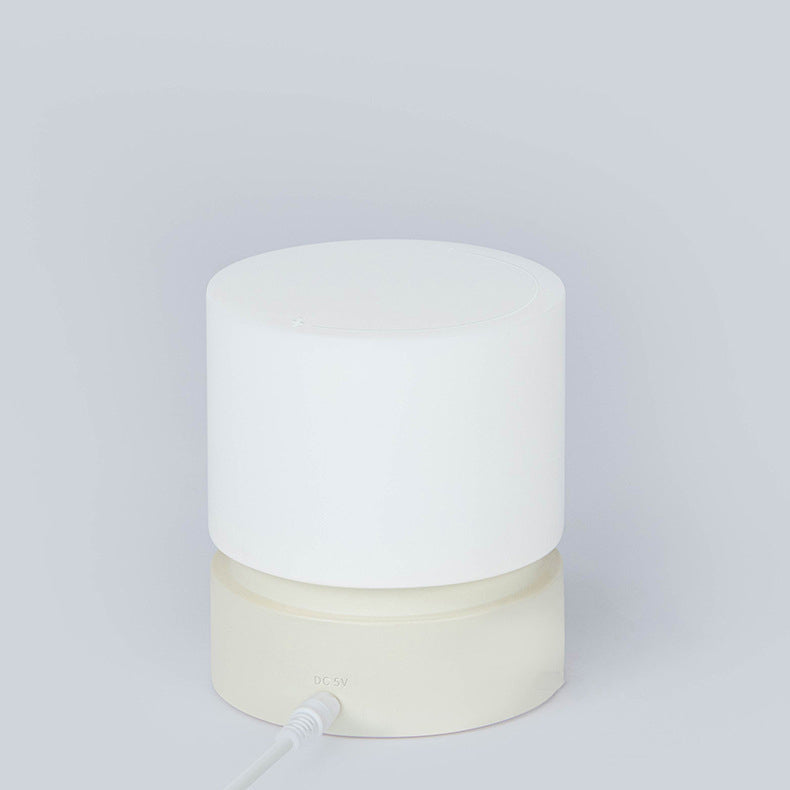 Hjemix | Moderne nordisk timer oppladbar ABS HIPS silikon sylinder LED bordlampe nattlys for natbordet