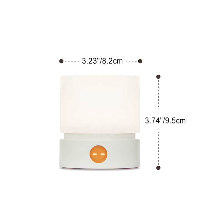 Hjemix | Moderne nordisk timer oppladbar ABS HIPS silikon sylinder LED bordlampe nattlys for natbordet