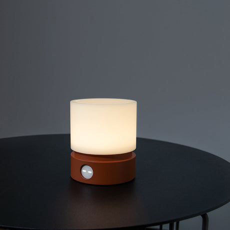 Hjemix | Moderne nordisk timer oppladbar ABS HIPS silikon sylinder LED bordlampe nattlys for natbordet