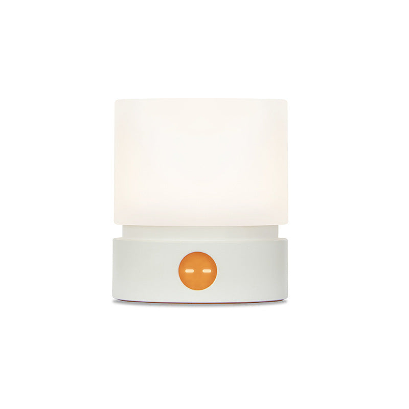 Hjemix | Moderne nordisk timer oppladbar ABS HIPS silikon sylinder LED bordlampe nattlys for natbordet