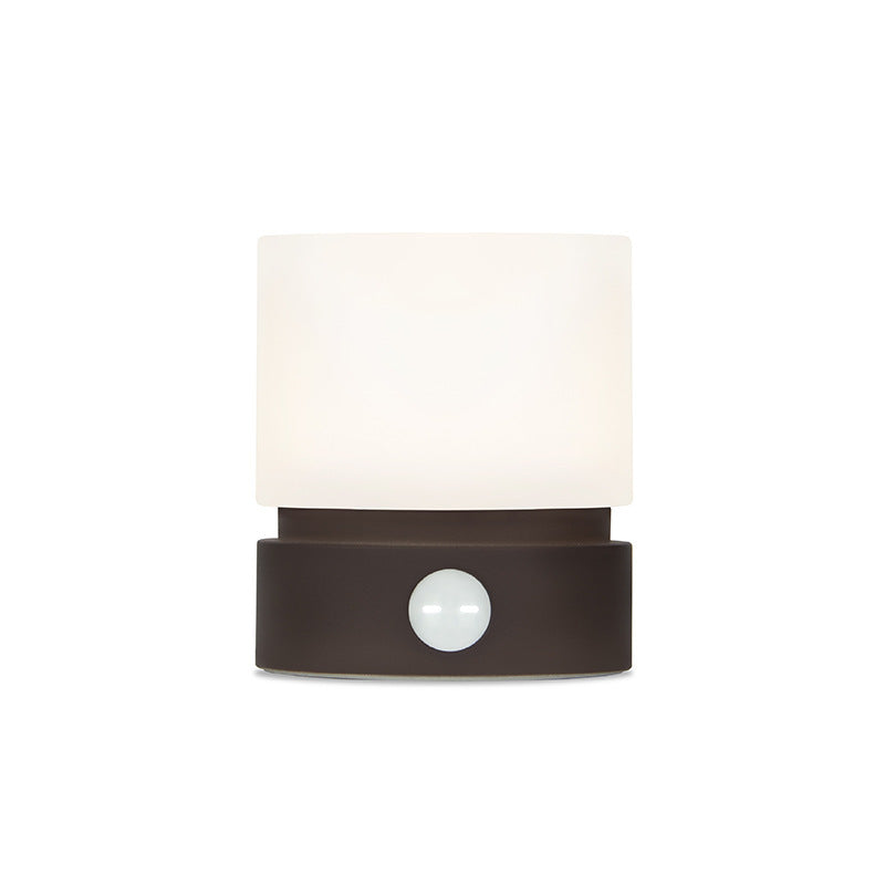 Hjemix | Moderne nordisk timer oppladbar ABS HIPS silikon sylinder LED bordlampe nattlys for natbordet