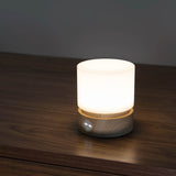 Hjemix | Moderne nordisk timer oppladbar ABS HIPS silikon sylinder LED bordlampe nattlys for natbordet