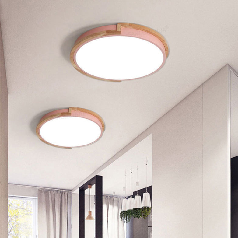 Hjemix | LumenCraft Nordic LED Taklampe | Treramme | Akrylskjerm | Stemningslys | For Soverom og Stue