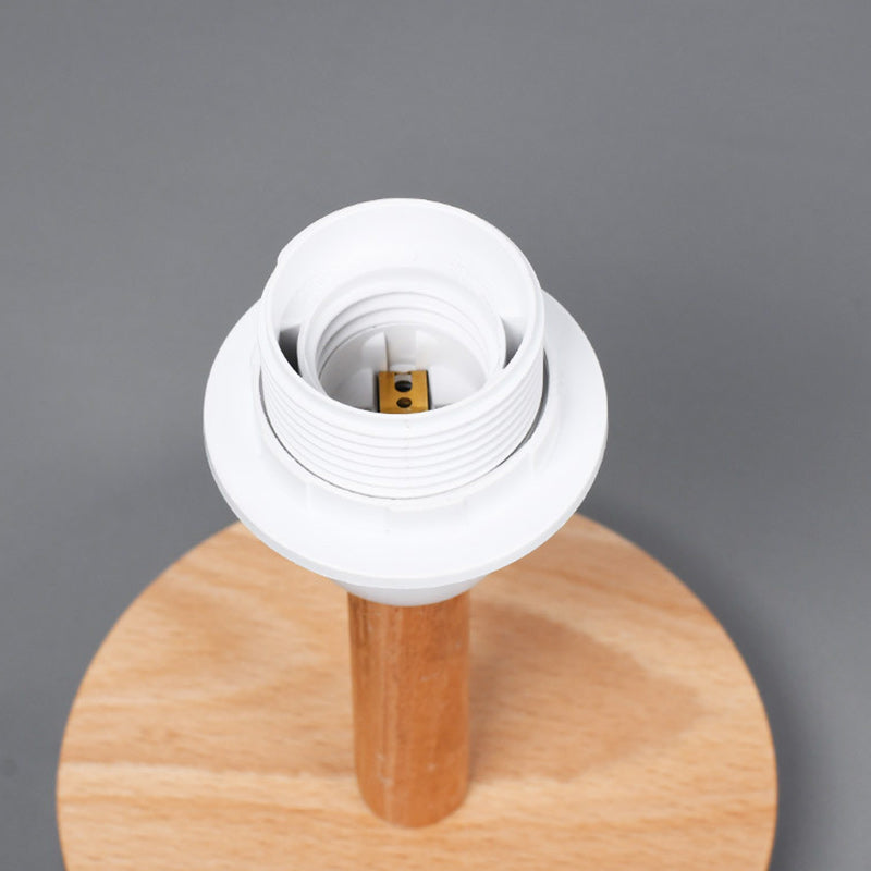 Hjemix | Tradisjonell japansk sylinder trestoff 1-lamps bordlampe for stuen