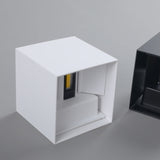 Hjemix | Moderne Minimalistisk Vanntett kube Opp Ned Aluminium Glass Induksjon LED Vegg Lys Lamper For Soverom