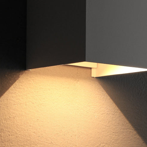 Hjemix | Moderne Minimalistisk Vanntett kube Opp Ned Aluminium Glass Induksjon LED Vegg Lys Lamper For Soverom