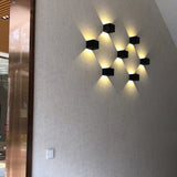 Hjemix | Moderne Minimalistisk Vanntett kube Opp Ned Aluminium Glass Induksjon LED Vegg Lys Lamper For Soverom