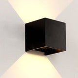 Hjemix | Moderne Minimalistisk Vanntett kube Opp Ned Aluminium Glass Induksjon LED Vegg Lys Lamper For Soverom