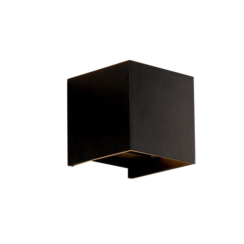 Hjemix | Moderne Minimalistisk Vanntett kube Opp Ned Aluminium Glass Induksjon LED Vegg Lys Lamper For Soverom