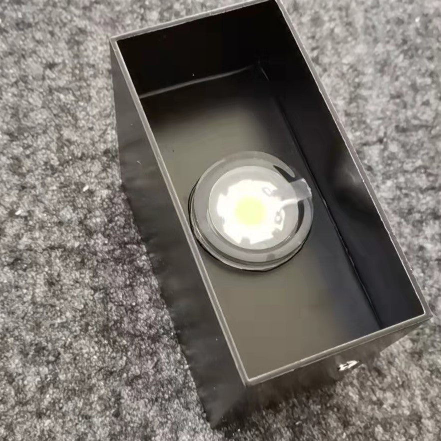 Hjemix | Moderne Minimalistisk Vanntett kube Opp Ned Aluminium Glass Induksjon LED Vegg Lys Lamper For Soverom