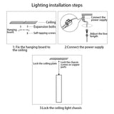 Hjemix | Luksus Diamant Kube Krystall Jern LED Pendellampe For Soverom