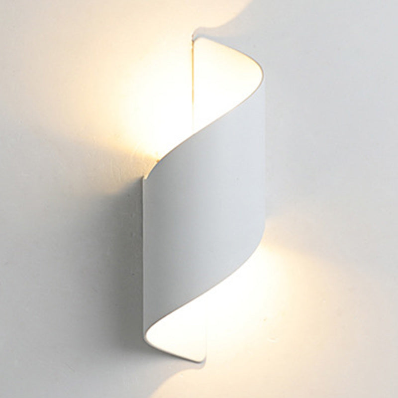 Hjemix | Moderne Minimalistisk Vanntett Spiral Aluminiums Akryl LED Vegglampe for Soverom