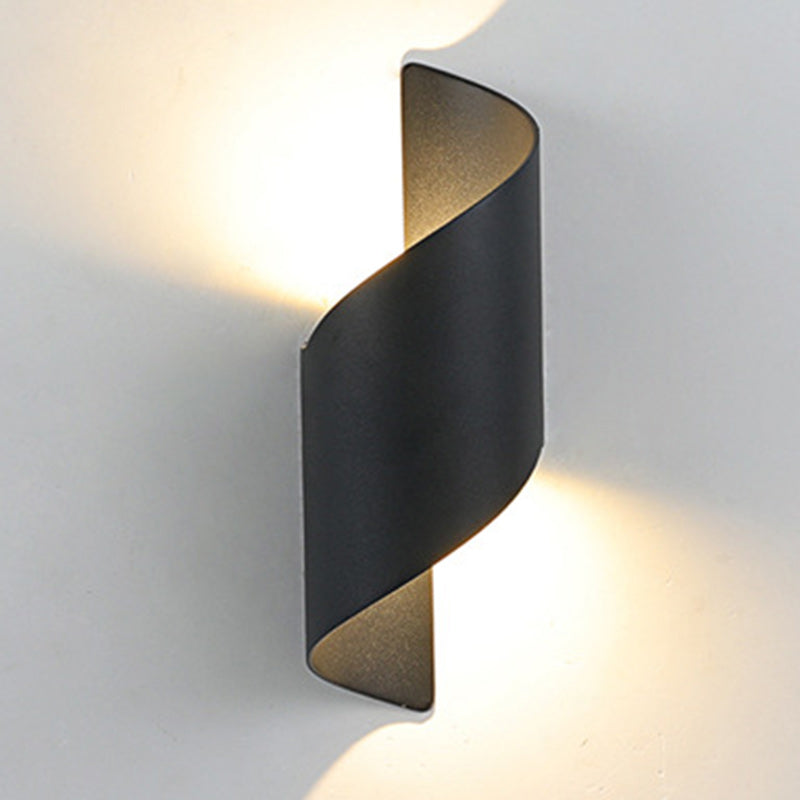 Hjemix | Moderne Minimalistisk Vanntett Spiral Aluminiums Akryl LED Vegglampe for Soverom