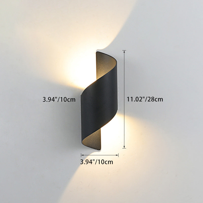 Hjemix | Moderne Minimalistisk Vanntett Spiral Aluminiums Akryl LED Vegglampe for Soverom