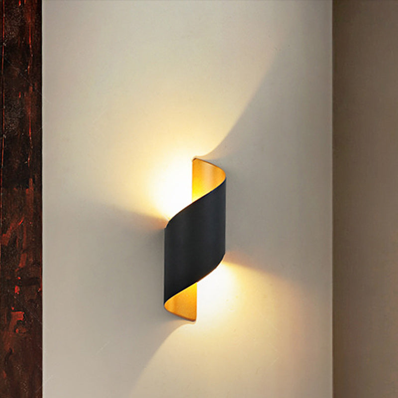 Hjemix | Moderne Minimalistisk Vanntett Spiral Aluminiums Akryl LED Vegglampe for Soverom