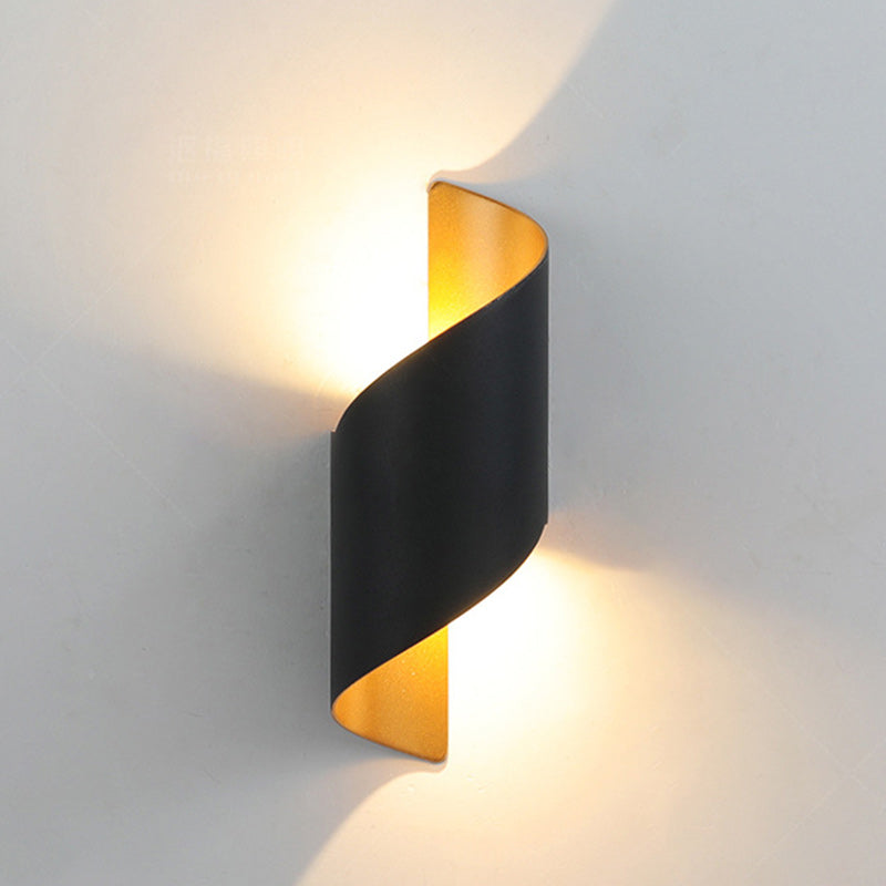 Hjemix | Moderne Minimalistisk Vanntett Spiral Aluminiums Akryl LED Vegglampe for Soverom