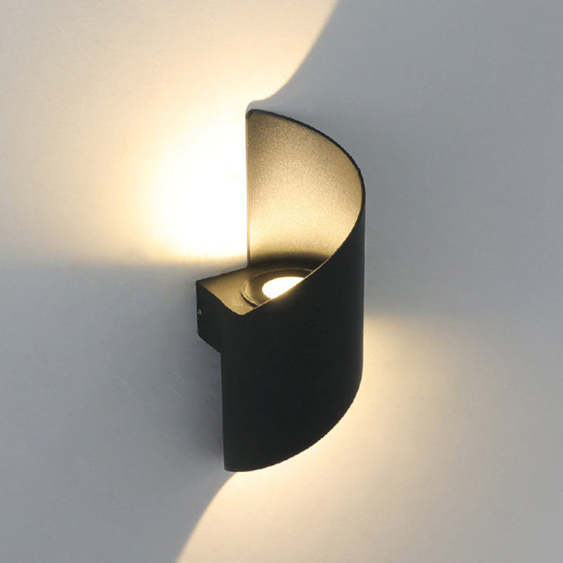 Hjemix | Moderne Minimalistisk Vanntett Spiral Aluminiums Akryl LED Vegglampe for Soverom