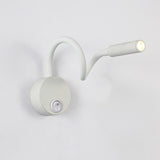 Hjemix | Modern Minimalist Iron Round Flexible Bend Tube LED Reading Lamp Wall Sconce Lamp for Bedroom