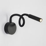 Hjemix | Modern Minimalist Iron Round Flexible Bend Tube LED Reading Lamp Wall Sconce Lamp for Bedroom