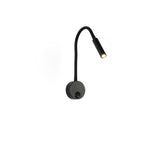 Hjemix | Modern Minimalist Iron Round Flexible Bend Tube LED Reading Lamp Wall Sconce Lamp for Bedroom