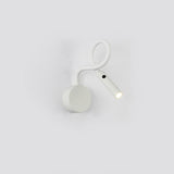 Hjemix | Modern Minimalist Iron Round Flexible Bend Tube LED Reading Lamp Wall Sconce Lamp for Bedroom
