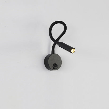 Hjemix | Modern Minimalist Iron Round Flexible Bend Tube LED Reading Lamp Wall Sconce Lamp for Bedroom