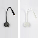 Hjemix | Modern Minimalist Iron Round Flexible Bend Tube LED Reading Lamp Wall Sconce Lamp for Bedroom