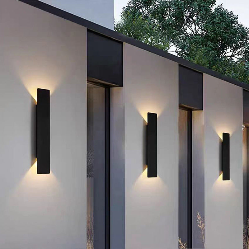 Hjemix | Moderne Minimalistisk Lang Stripe Aluminium Akryl LED Vanntett Vegglampe For Utendørs Patio