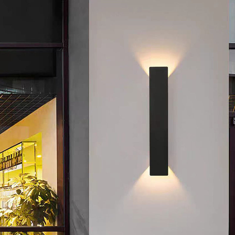 Hjemix | Moderne Minimalistisk Lang Stripe Aluminium Akryl LED Vanntett Vegglampe For Utendørs Patio