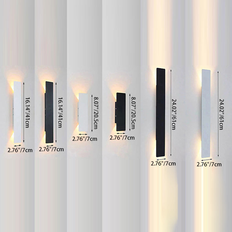 Hjemix | Moderne Minimalistisk Lang Stripe Aluminium Akryl LED Vanntett Vegglampe For Utendørs Patio