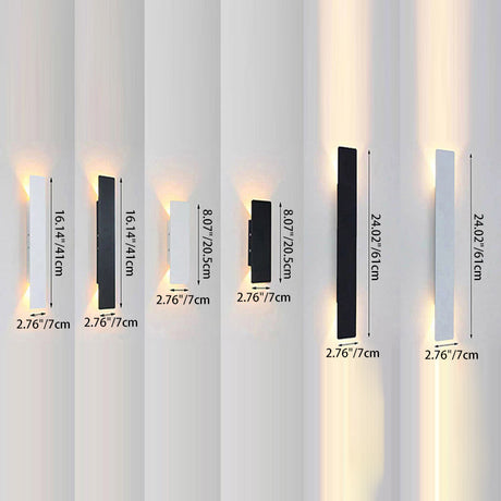Hjemix | Moderne Minimalistisk Lang Stripe Aluminium Akryl LED Vanntett Vegglampe For Utendørs Patio