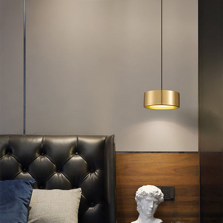 Hjemix | Minimalistisk Rund Sylinder Jern LED Pendellampe for Soverom