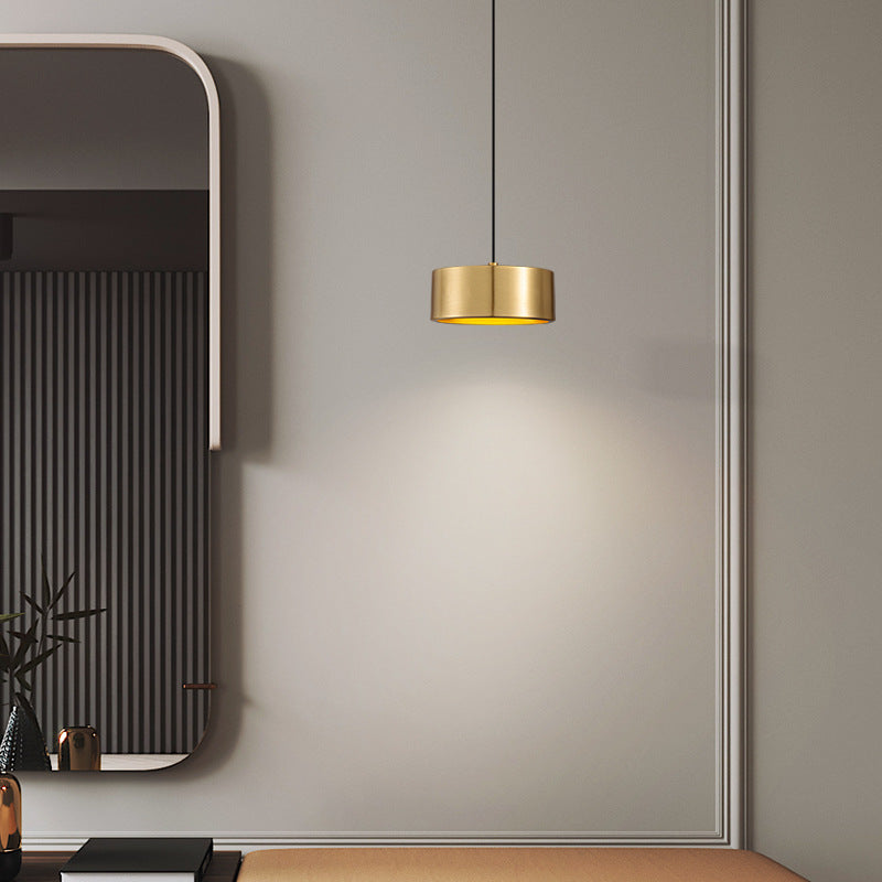 Hjemix | Minimalistisk Rund Sylinder Jern LED Pendellampe for Soverom