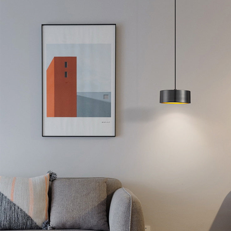 Hjemix | Minimalistisk Rund Sylinder Jern LED Pendellampe for Soverom